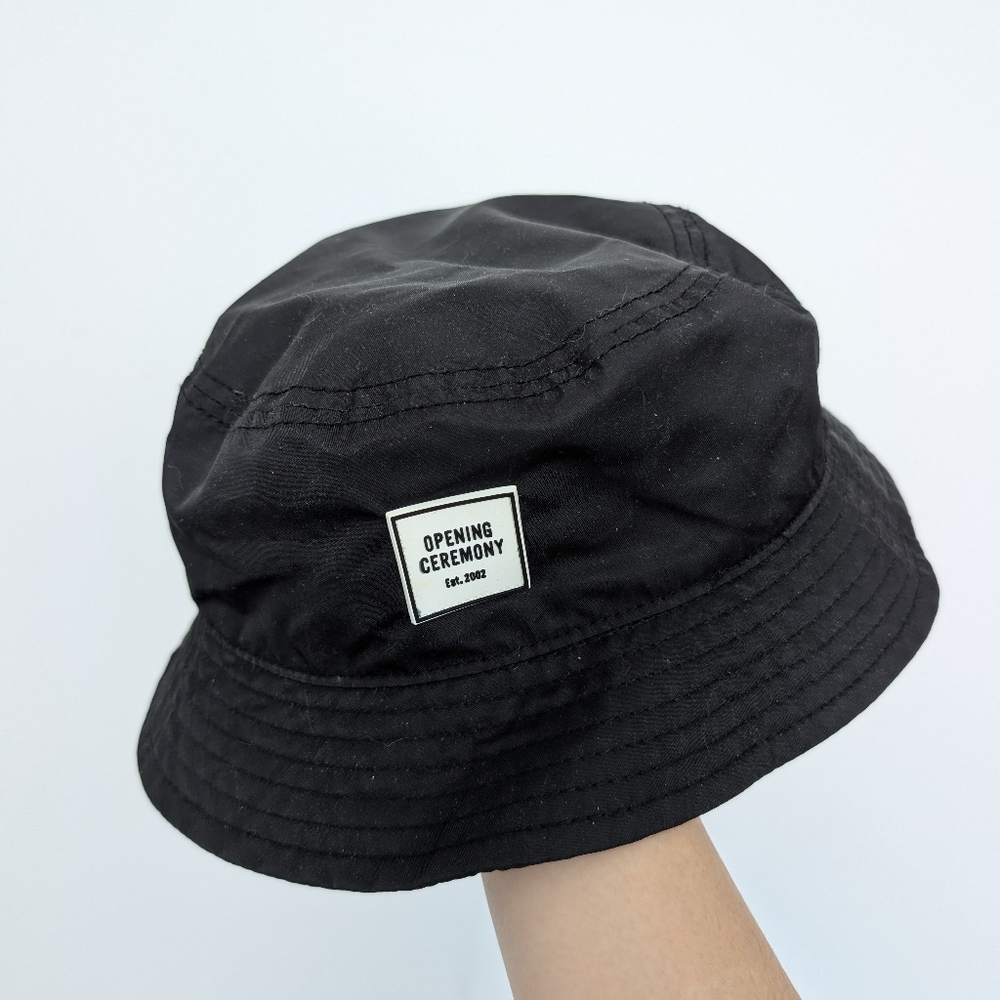 Opening Ceremony Nylon Feel Logo Black Bucket Hat
